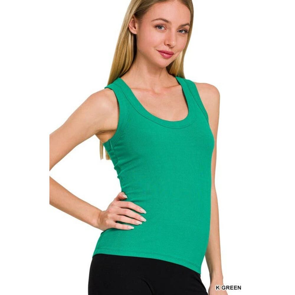 5. Ribbed Scoop Neck Tank Top - Picture 2 of 3